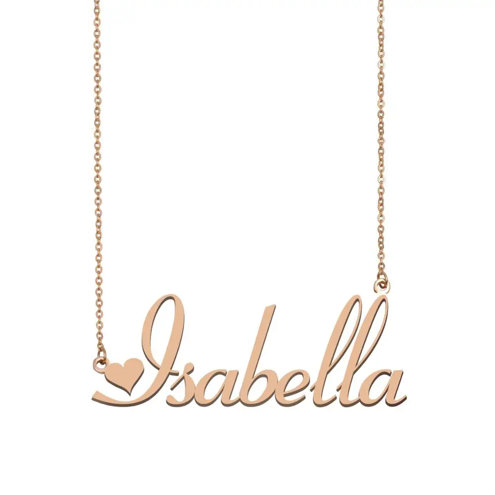 

Isabella Name Necklace Women Personalized Nameplate Pendant for Girls Birthday Wedding Christmas Mother Gift