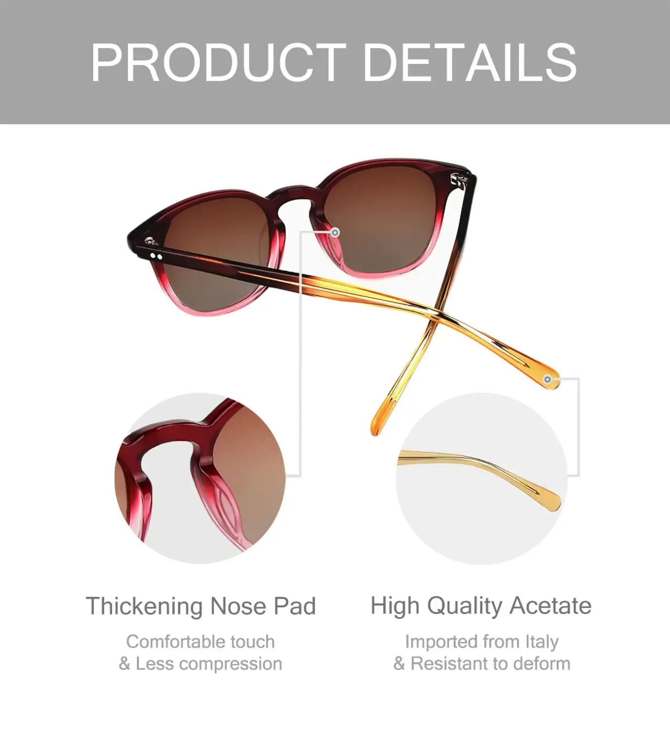 Hight Quality Sunglasses Retro Round Polarized HD Small Lightweight Gradient Frame Color for Men Women 5062 Sun Glasses