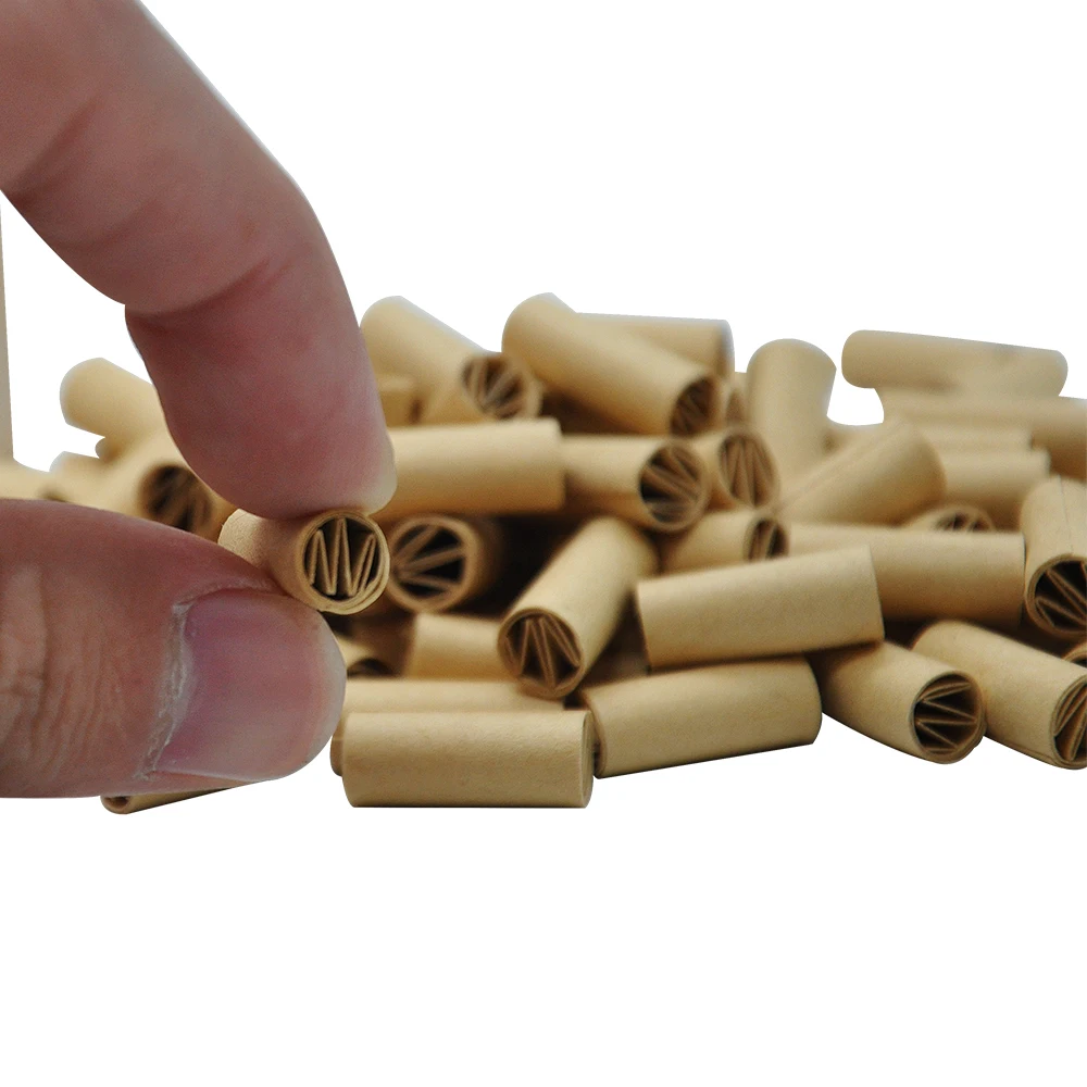 120pcs 7MM Natural Unrefined M type Pre-rolled Tips Cigarette Filter Rolling Papers For Hand Rolled Cigarettes