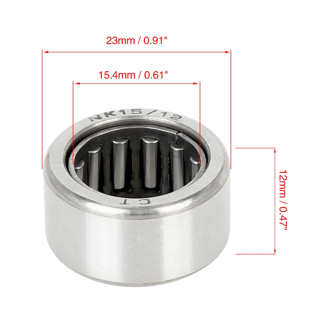 uxcell Motorcycle NK15/12 Needle Roller Bearing for WY125 CG125 0.61