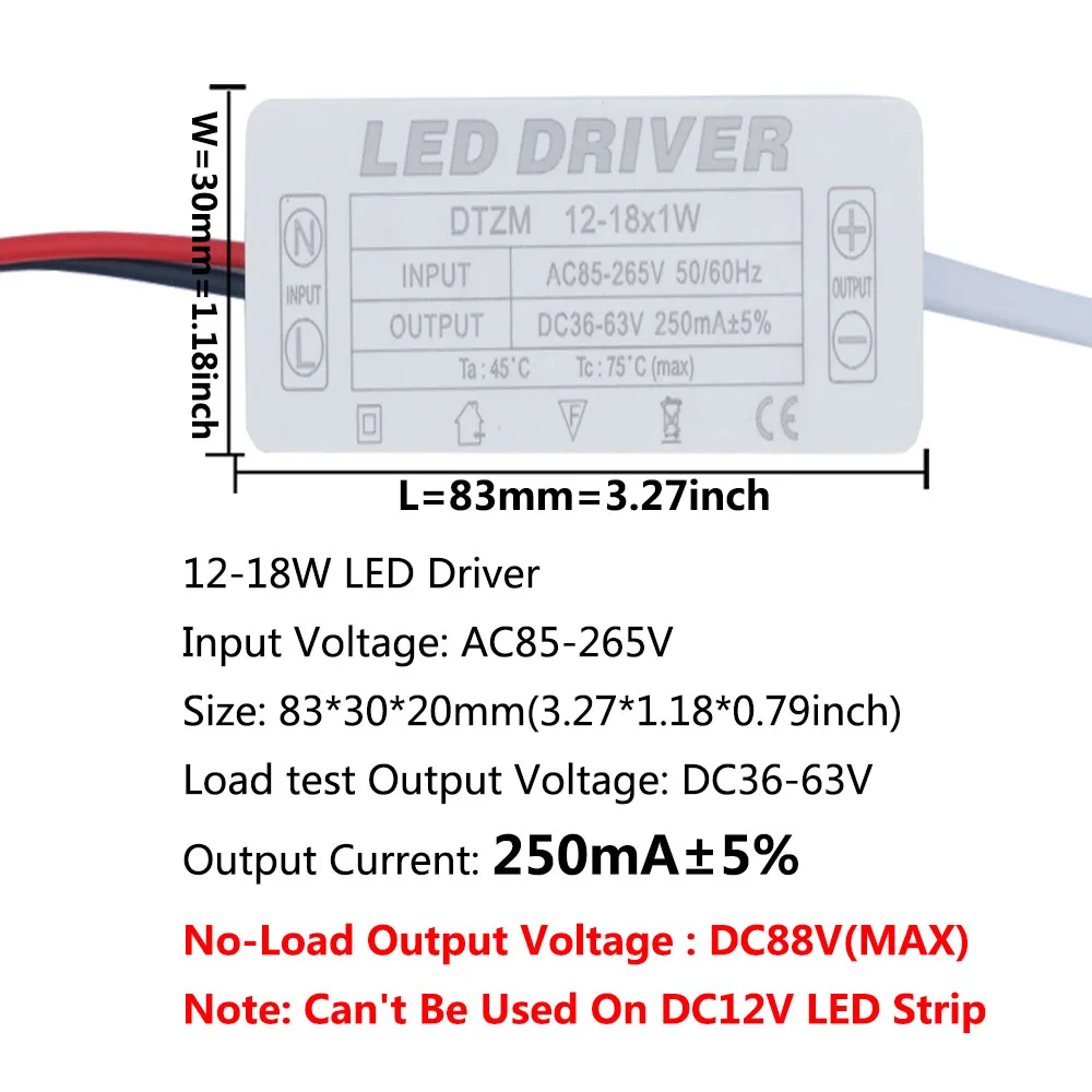 Imagem -04 - Alimentação de Led Transformadores de Iluminação para Luzes Led ma 4w 7w 10w 12w 15w 17w 24w 28w 35w Unidade de