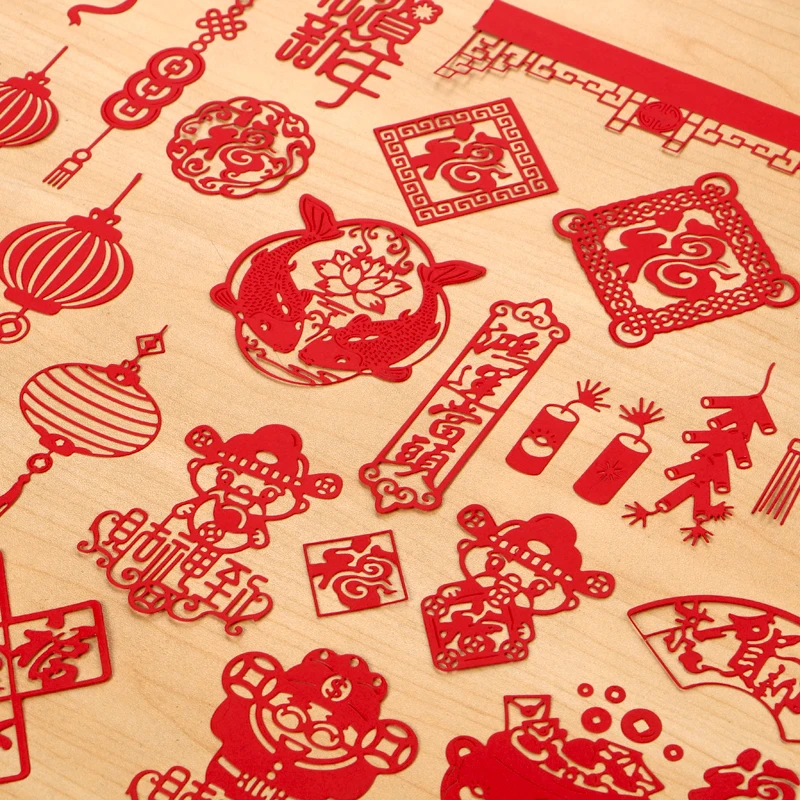 DUOFEN METAL CUTTING DIES Chinese New Year 2022 greeting cards decoration stencil DIY Scrapbook Paper Album 2022 new