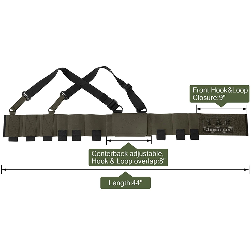 Dulranger-Chest Rig pour Airsoft, Vert, Compatible avec Cummerbund élastique, Verhéritage léger, 3x5.56, 2 x Pistolet, 1 x Radio, Prêt à l'emploi, 5.56