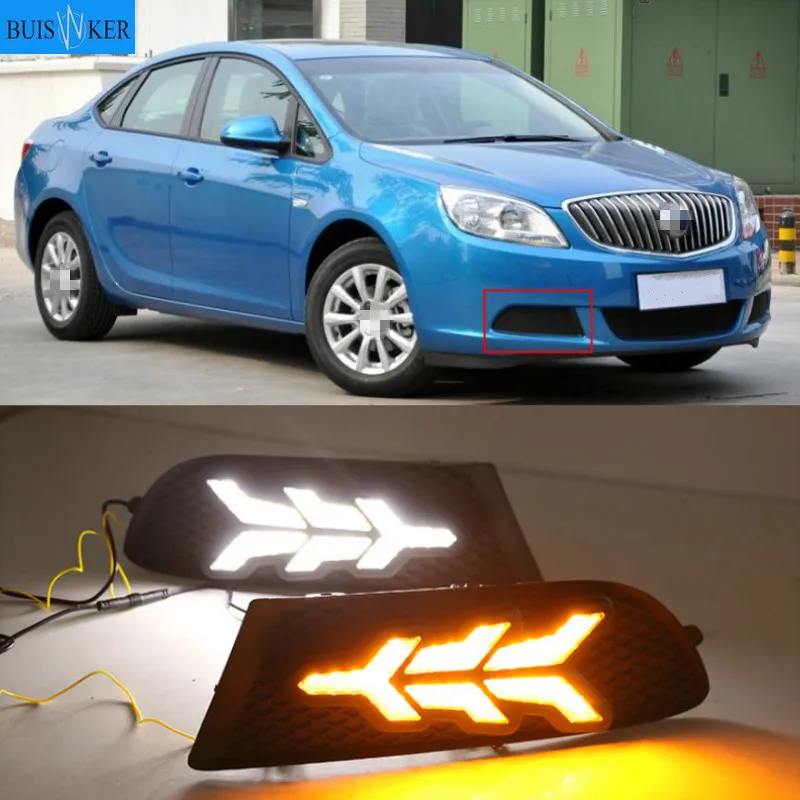 2PCS For Buick Excelle GT 2010-2013 Auto LED Daytime Light Running Light DRL Front Fog Lamp Day Light