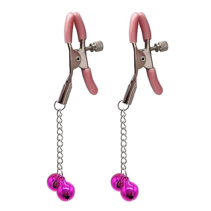 

1 Pair Metal Bell Nipple Clamps With Chain Clips Flirting Teasing Sex Flirt Bondage Kit Slave Bdsm Accessories