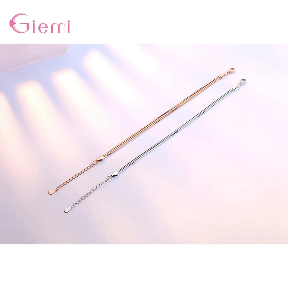 Wholesale 925 Sterling Silver Color Bracelet For Women White/Rose Gold Colors For Choice Super Nice Modern Women Jewelry Gift