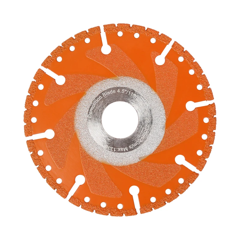 Vearter 115/125/150mm(4.5/5/6inch) Vacuum Brazed Diamond Saw Blade Multi-Purpose Demolition Cutting Wheel Disc Steel Metal Stone