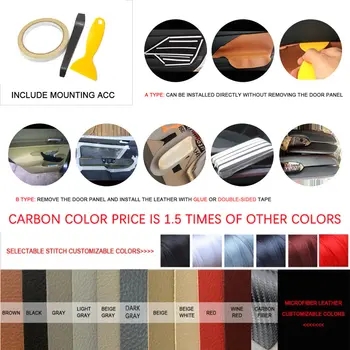 適用於福斯高爾夫5 MK5捷達2005-2010款的左舵/右舵車型,超細纖維皮革4件組汽車內裝門扶手面板蓋裝飾條 8 最佳銷售 mk5 高爾夫內飾 - №8