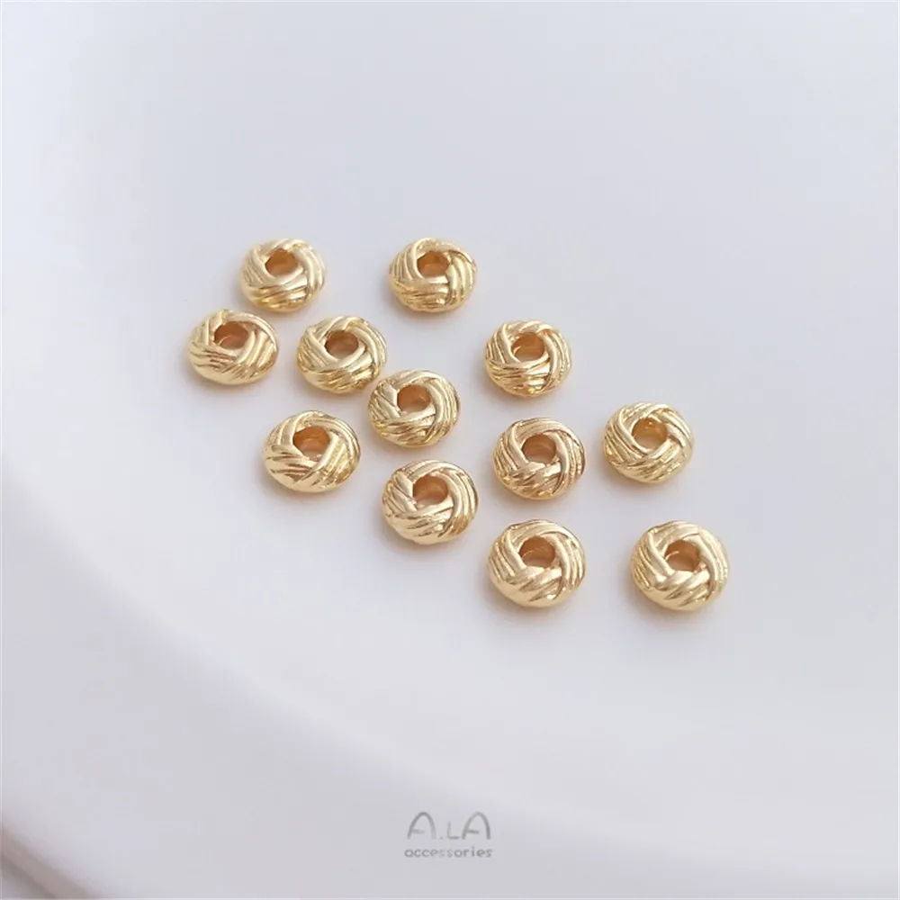 14K placcato oro ananas nodo sciolto perline 3x6mm divisore bobina fatto a mano fai da te accessori testa braccialetto