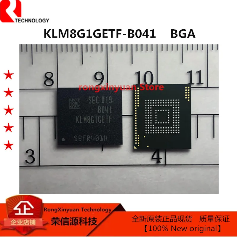 KLM8G1GETF-B041 FBGA153  KLM8G1GETF B041 KLM8G1GETF MLC NAND Flash Serial e-MMC 64G-bit 64Gx1 100% New Original