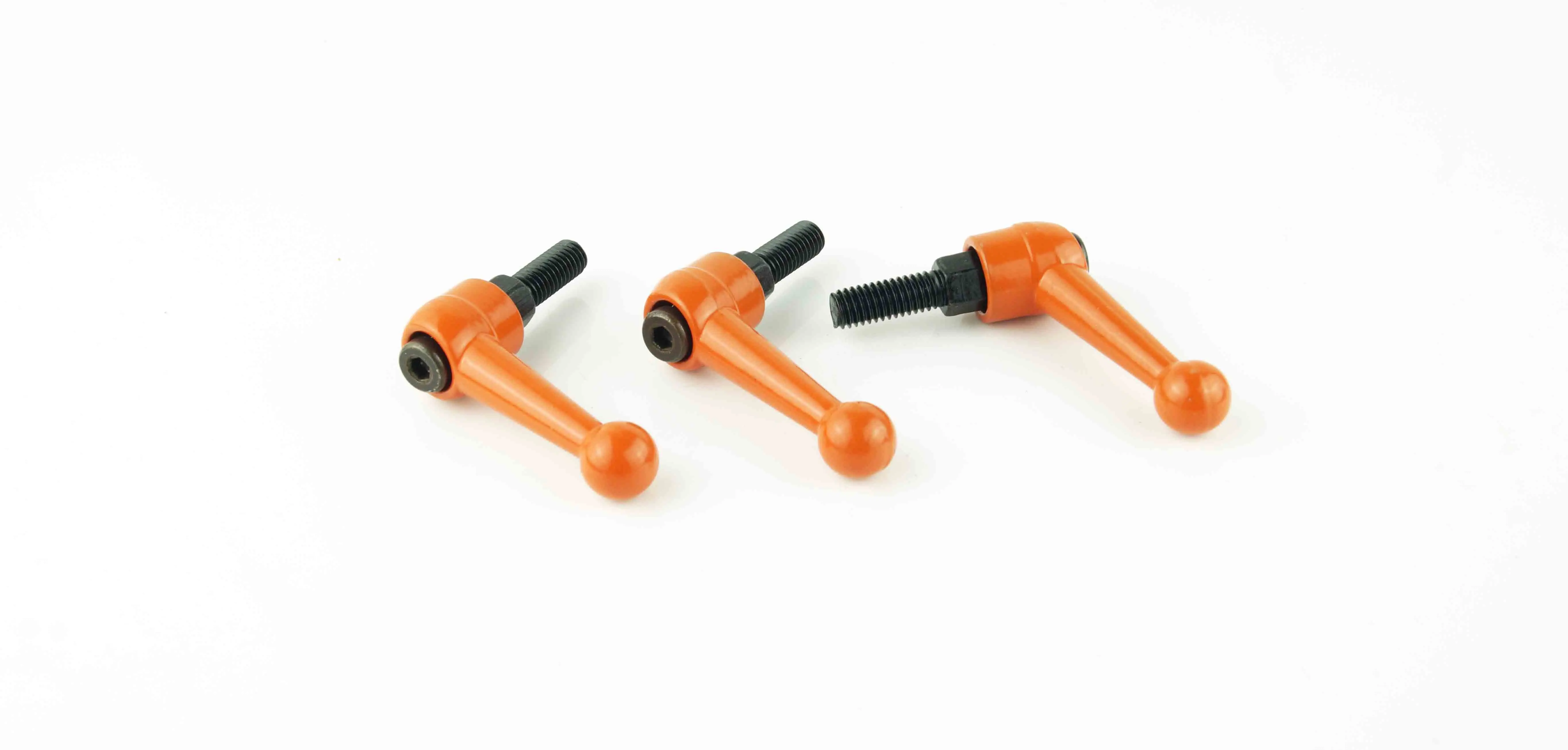 M5 M6 Solid Zinc Alloy Orange Adjustable Handle Clamping Lever Arm Tension Levers Knob