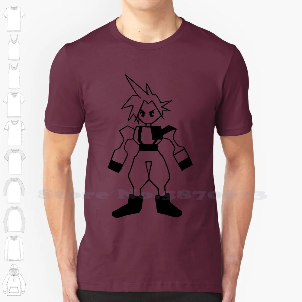 Final Fantasy Vii Retro Cloud T Shirt ( Tactics , Zodiac , World , Viii , Ix , X , Xv ) Fashion Style