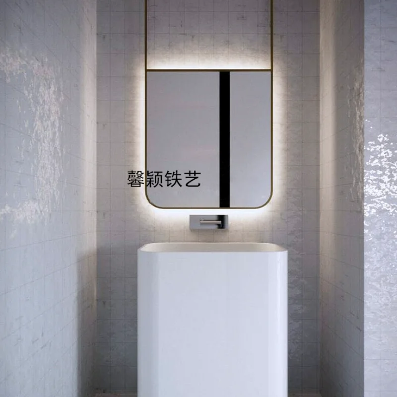 

Customized Toilet Framed Mirror Rectangular Bathroom Mirror Makeup Luminous Mirror Ceiling Ceiling Bathroom Mirror with Light