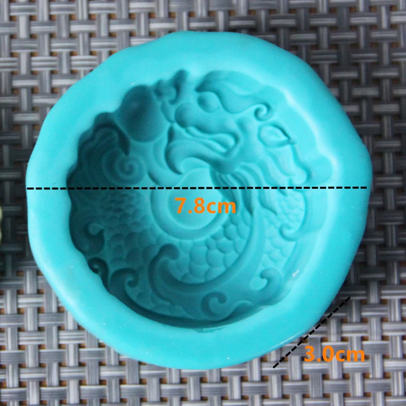 3D Dragon Relief Pattern stampo in Silicone candela fondente resina Aroma pietra ornamenti stampo per sapone per pasticceria decorazione Cupcake