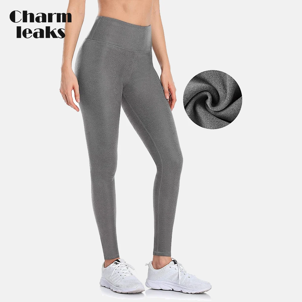 

Charmleaks Women's Fleece Lined Leggings Winter Thermal Insulated Leggings High Waist Workout Yoga Pants with Pockets