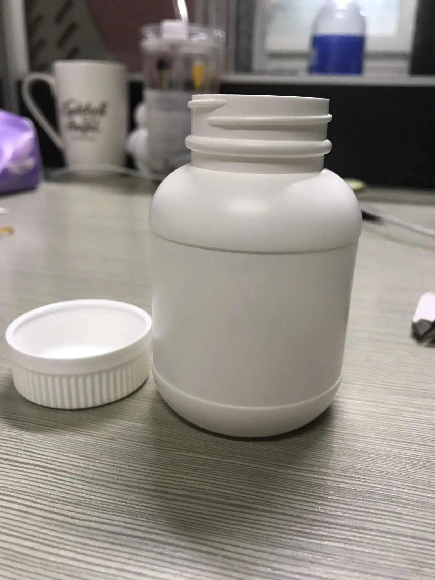 1000pcs 150ml White Color Xylitol/Gum/Pills/Powder/Capsules Bottles, Plastic Packing Containers with Childproof Caps