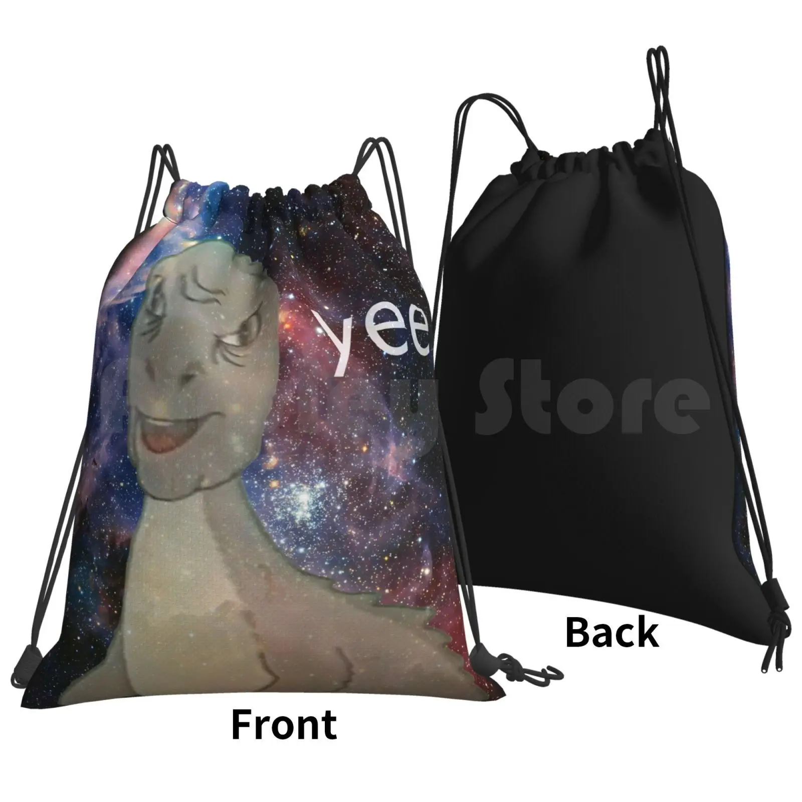 Cosmic Yee Backpack Drawstring Bag Riding Climbing Gym Bag Yee Dinosaur Prehistoric T Rex Funny Meme Youtube Internet Cosmic