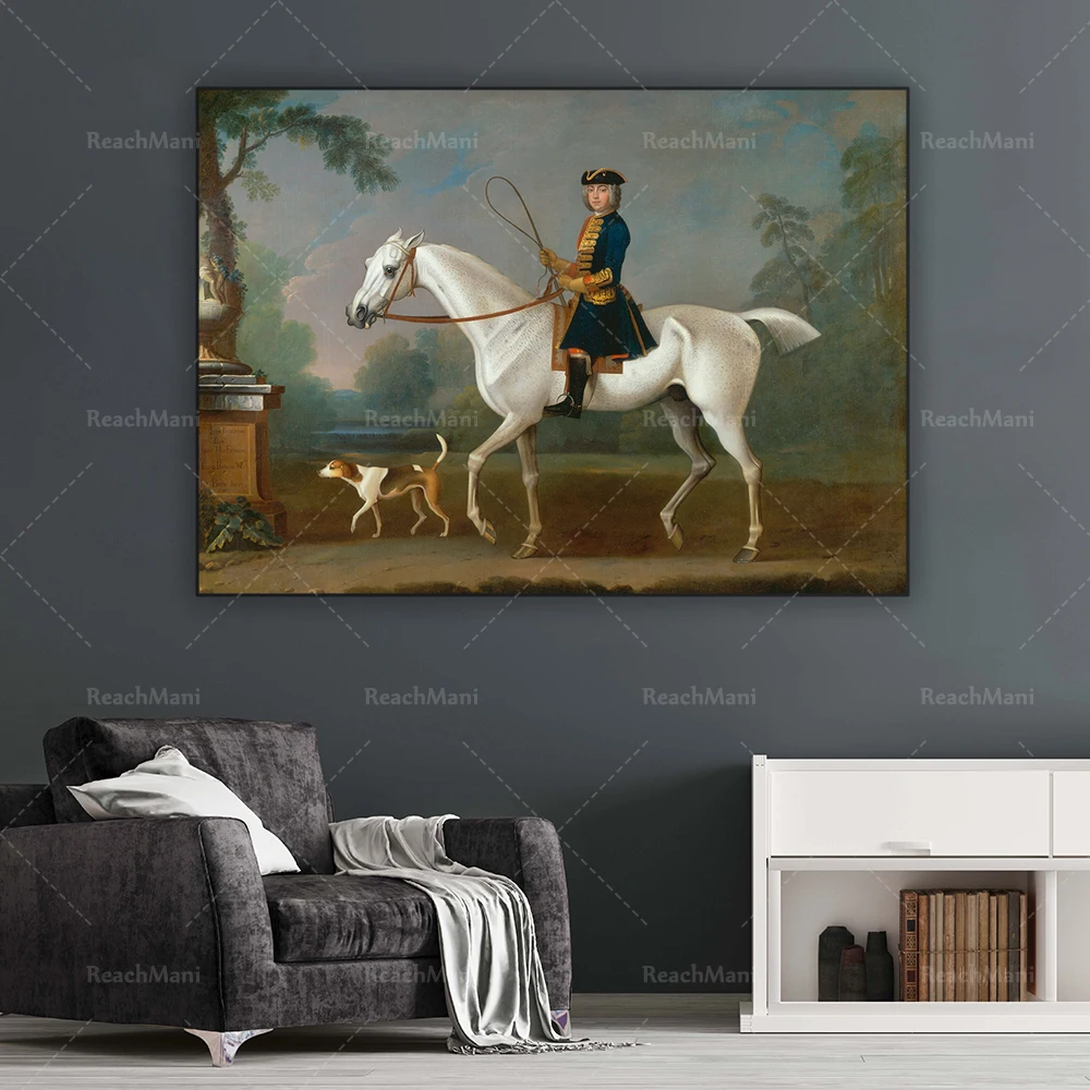 

James Seymour: "Sir Roger Burgoyne Riding "Badger"" (1740) Decorative canvas print poster
