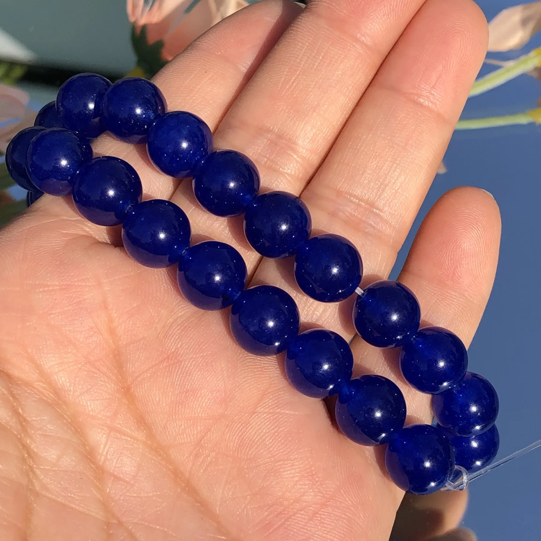 AAA Natural Stone Royal Blue Chalcedony Jades Beads Loose Spacer Beads For Jewelry Making DIY Bracelet Necklace 4 6 8 10 12mm