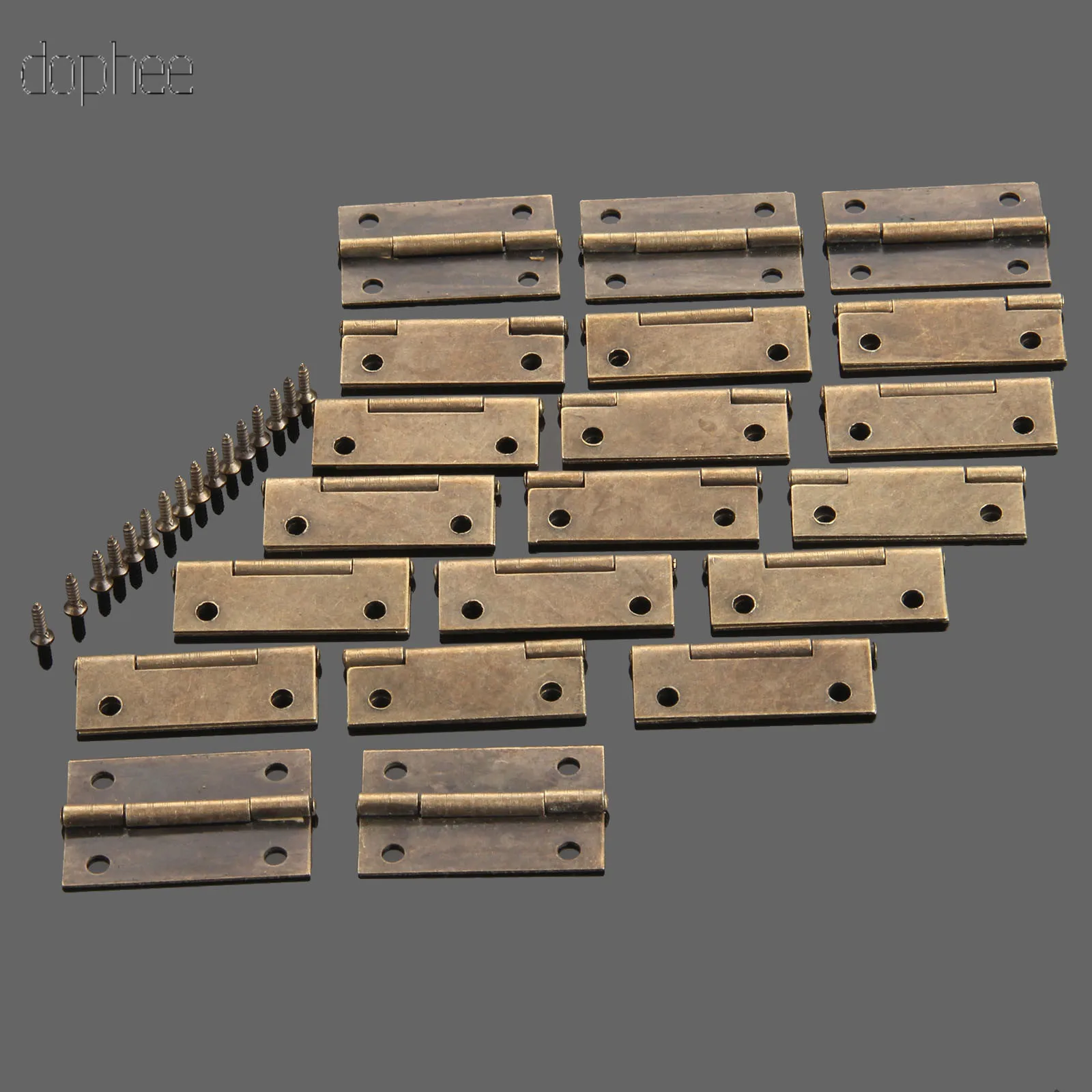 dophee 20pcs 38*25mm Iron Hinges 0-270 Angles for vintage wooden box Cabinet Door Drawer Decorative