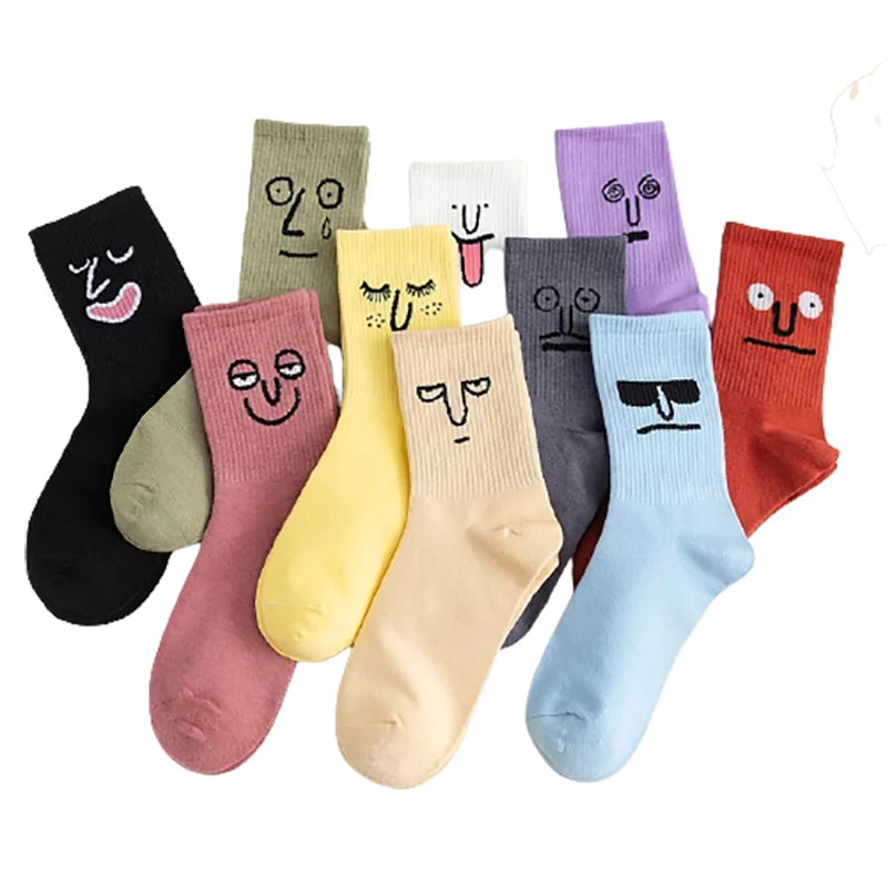 Unisex Surprise Mid Men Socks Harajuku Colorful Funny Socks Men 100 Cotton 1 Pair Kawaii  Calcetines Hombre StreetwearSize 35-42