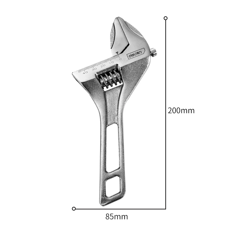 deli Large Open Adjustable Wrench Universal Spanner Repair Tool Hand Tools Strong Clamping Short Shank Large Opening Wrench