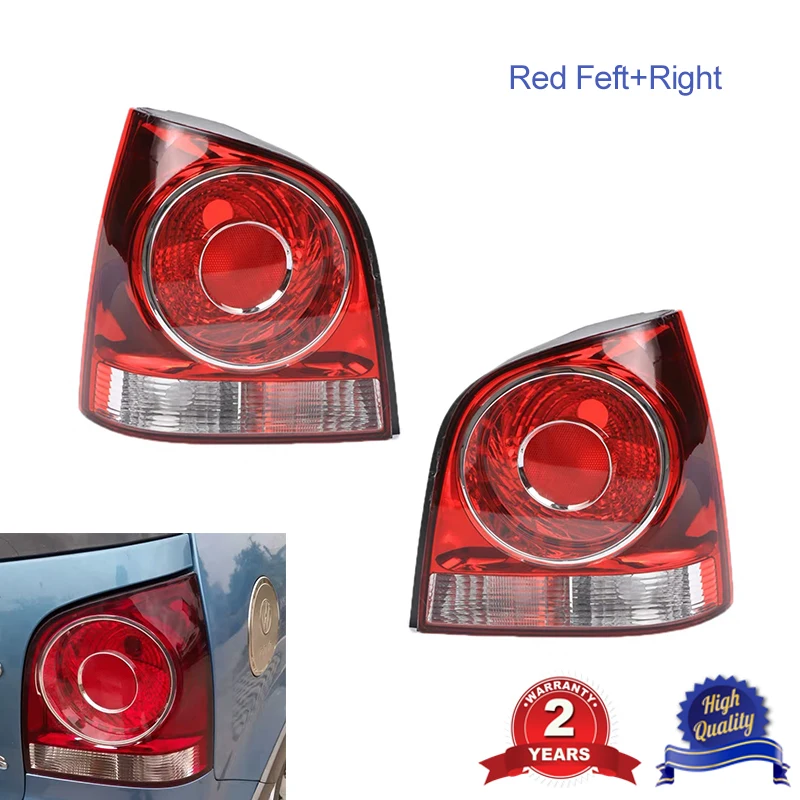 

For VW POLO 9N 9N3 GTI Hatchback 2005-2010 Rear Left and Right Tail Lights Housing Without Bulbs Red