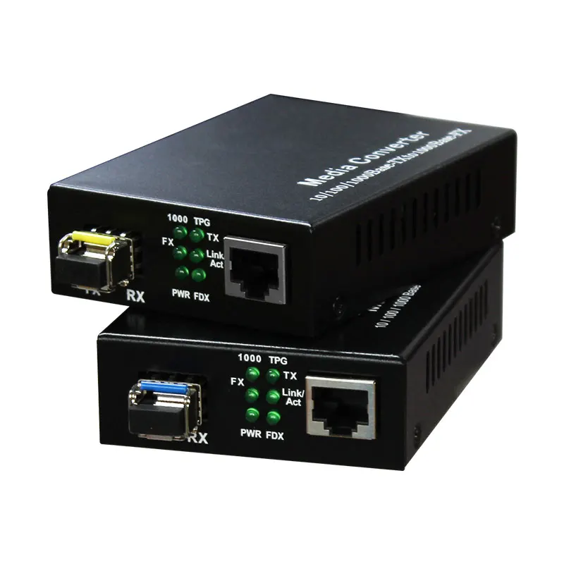 Optik Mini Transceiver Rj45 Lan Port Multi Mode Single Mode Opsional Media Optik Converter LED Panggung Sewa Acara
