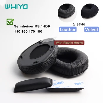 Whiyo-교체용 이어 패드, 플라스틱 후크 포함, 젠하이저 RS110 RS160 RS170 RS180 HDR160 HDR170 HDR180 용, 쿠션 커버 이어 패드