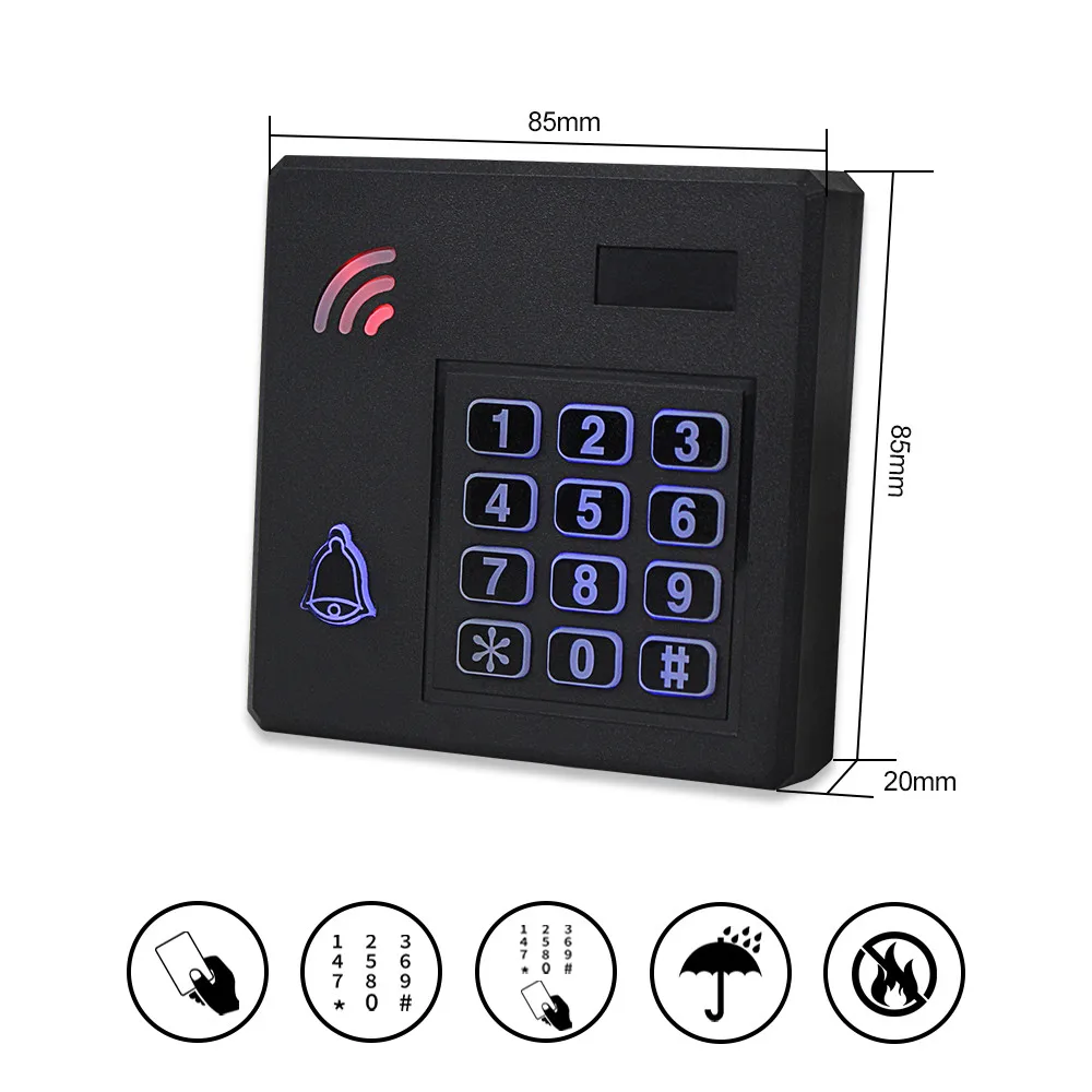 Door Access Control System Outdoor IP Waterproof RFID Keypad Reader + Electronic Magnetic Strike Locks + DC12V Power Supply