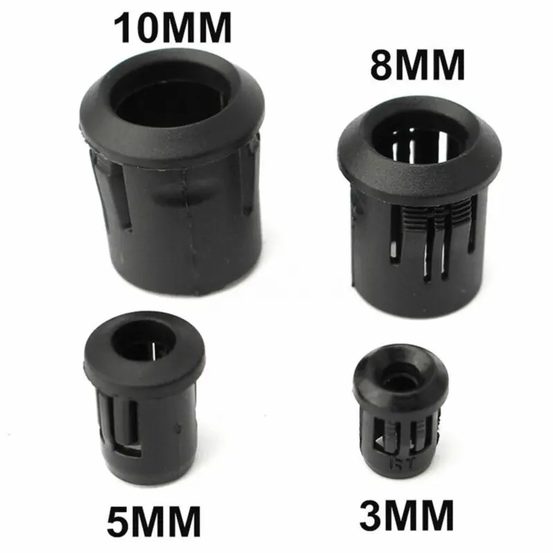 3mm 5mm 8mm 10mm Supporto LED Lampada Diodo Guscio in plastica nera per diodo luminoso a LED Supporto precablato Clip nera Lunetta Presa di montaggio