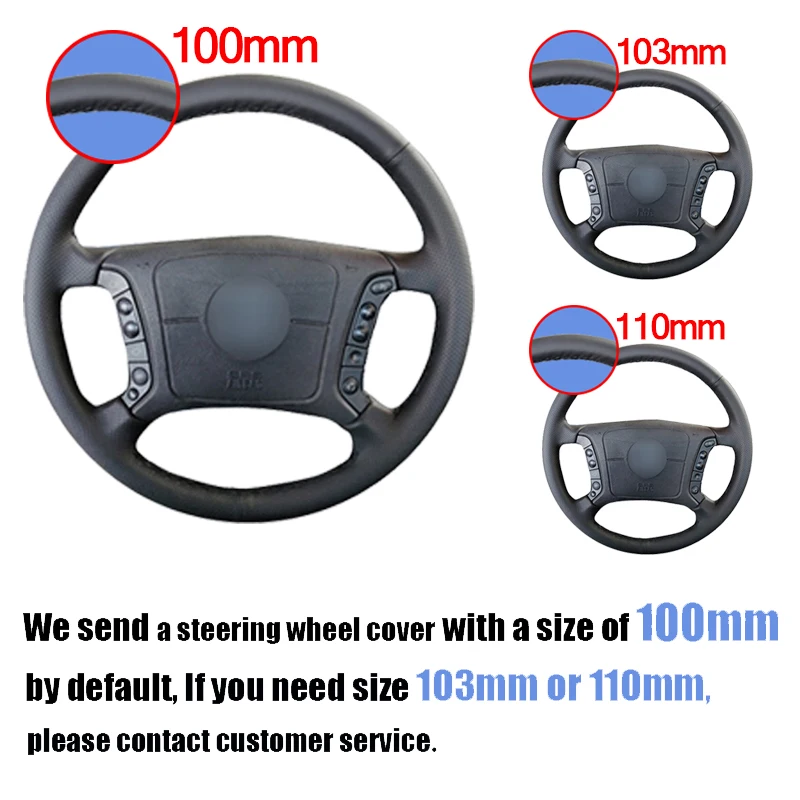 Hand-Stitched Black Genuine Leather Car Steering Wheel Cover for BMW E46 318i 325i E39 E53 X5 Car Styling