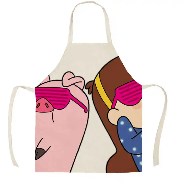 Cute Piggy Pink Pig Apron Adult Kids Kitchen Linen Household Cleaning Ladies Household Cooking Antifouling Apron Wholesale Price