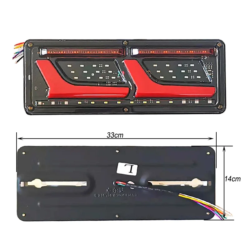 2Pcs 12V/24V Waterproof Truck LED Rear Tail Light Rear Turnning License Plate fog Stop Brake Running Reverse Lamp