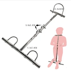 BDSM Bondage Kneeling Restraints Tools Stainless Steel Collar Handcuffs Ankle Cuffs Fetish Sex Toys For Women Man Adult