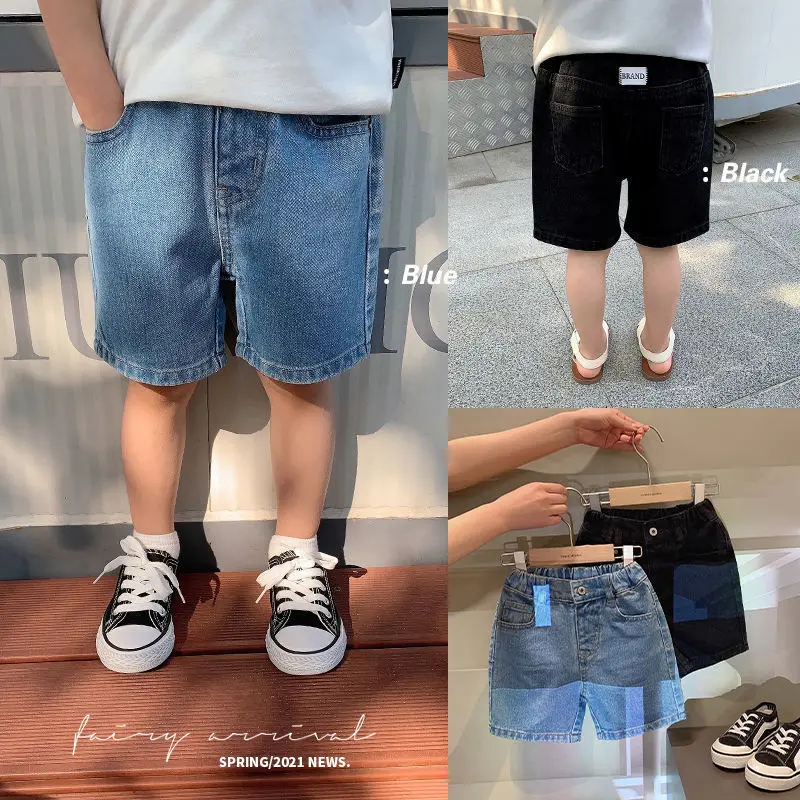 Nieuwe Shorts Denim Dunne Korte Broek Kinderen Korte Jeans Kids Baby Stretch Boardshorts Jongen Zomer Shorts Staright Jeans