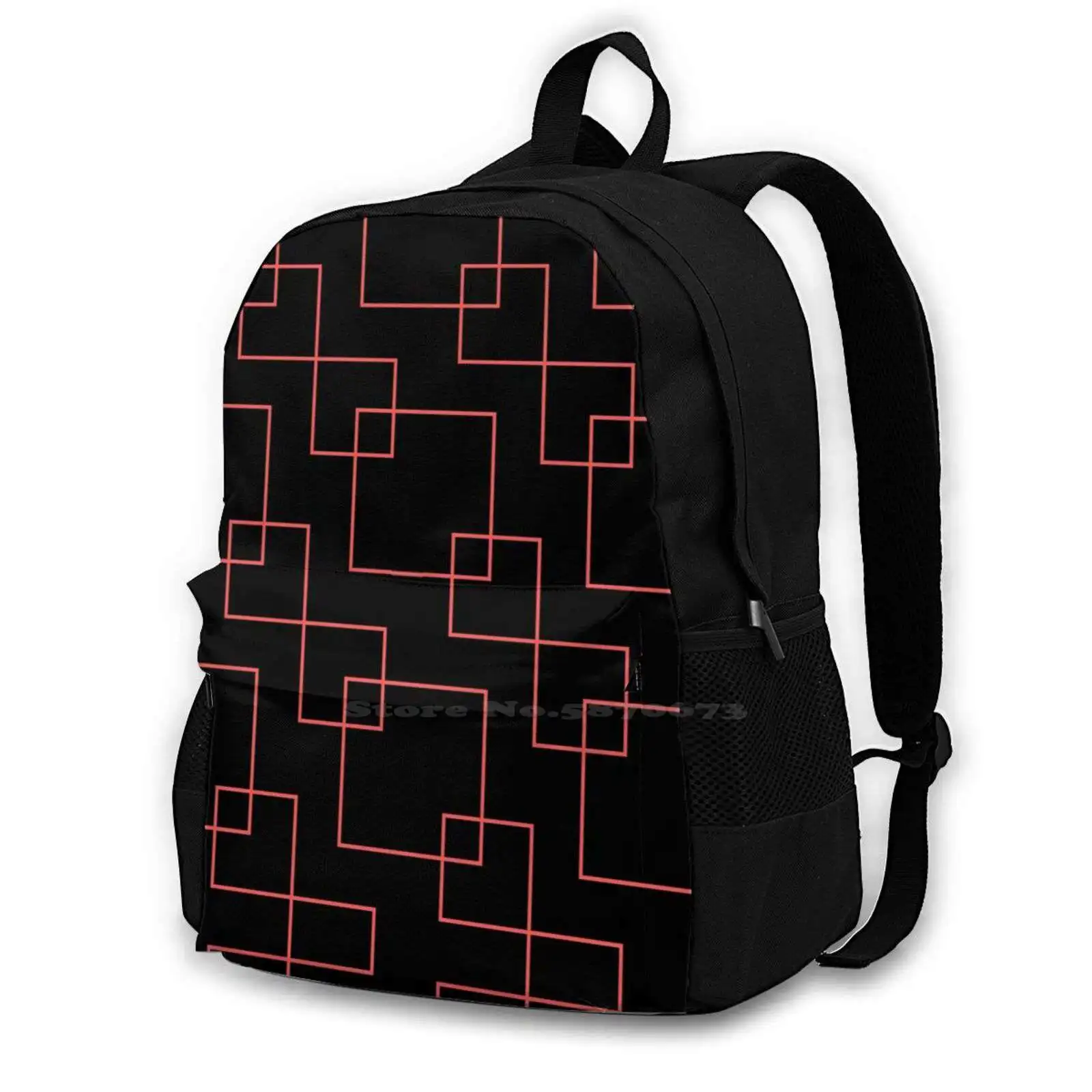 Square Inside Square Fashion Pattern Design Travel Laptop School Backpack Bag Square Inside Square Squares Forms Shapes Simple