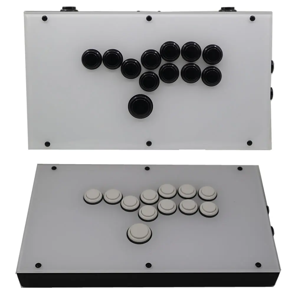 RAC-J800B All Buttons Hitbox Style Arcade Joystick Fight Stick Game Controller For PS4/PS3/PC Sanwa OBSF-24 30 White Black