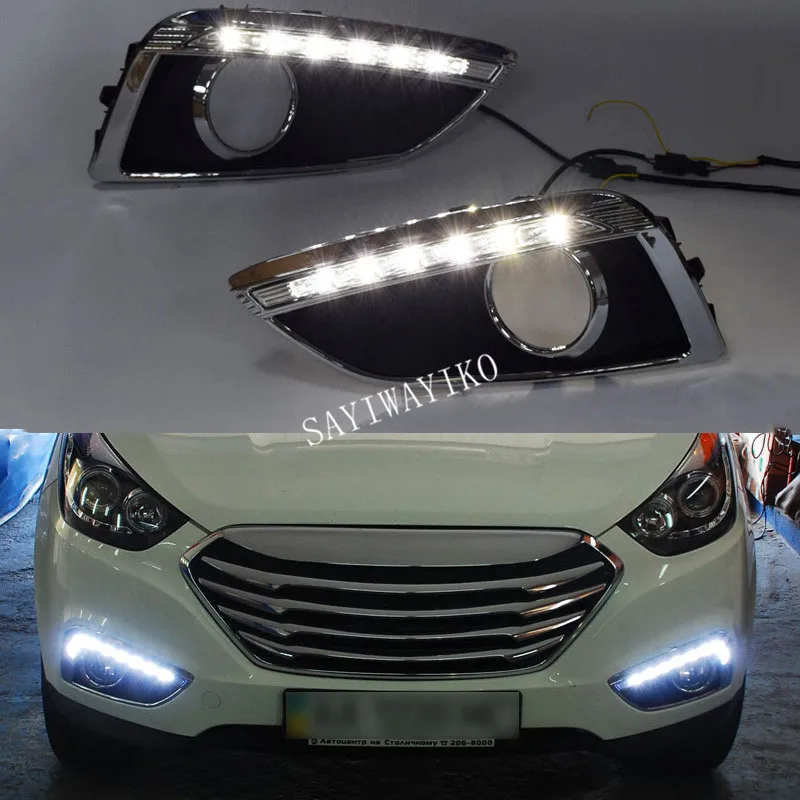 wholesale For Hyundai IX35 2010 2011 2012 Driving DRL Daytime Running Light fog lamp Relay LED Daylight car style