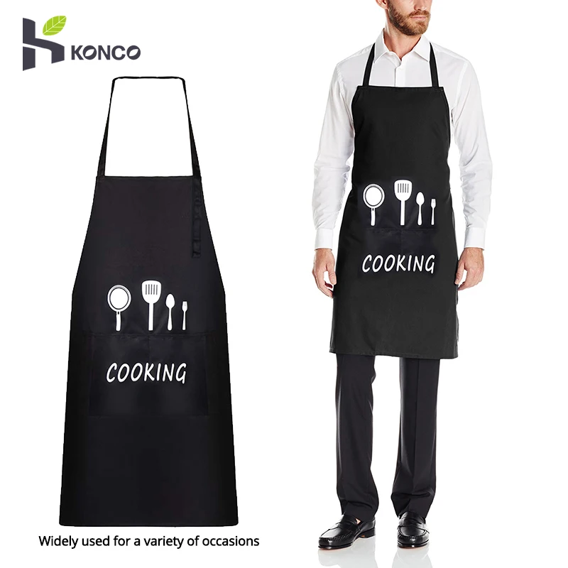 Konco Waterproof Oil Cooking Apron,Unisex Adjustable Apron with Pockets Apron for Home Kitchen Cooking, Restaurant, Coffee house