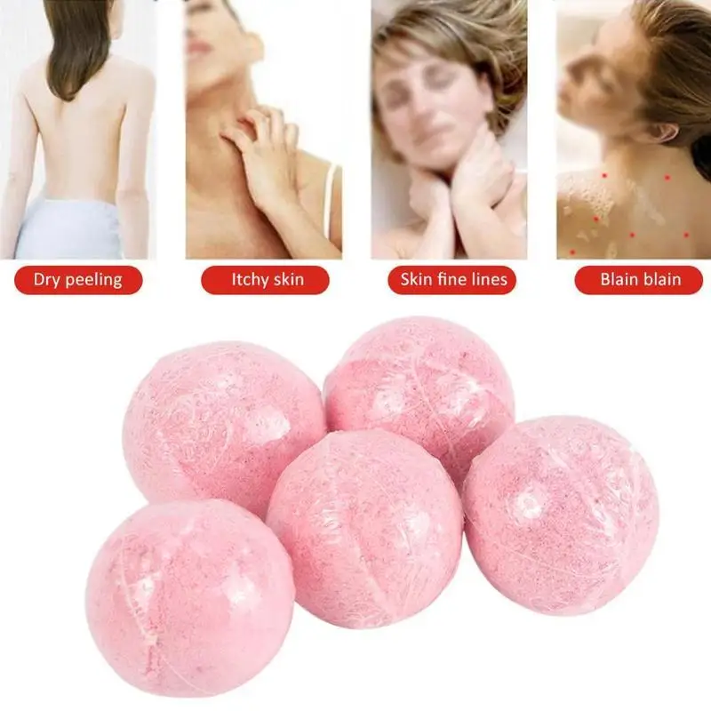 5pcs Bath Salts Ball Handmade Essential Oil Moisturizing Bath Salt Soap Bubble Shower Bombs Ball Body Cleaner Stress Relief Spa