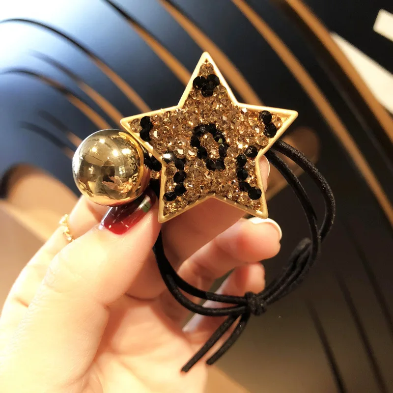 Korean Style Hot Selling New Arrive Crystal Star Hair Band Diamond Hair Rope Hair Rings Ball Hair Accessories