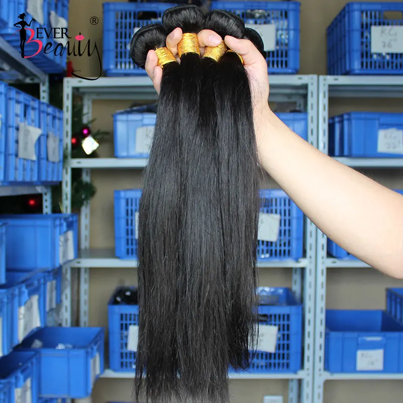 Aplique de cabelo brasileiro, mechas de cabelo humano com fecho de extensão, ever beleza natural, preto virgem