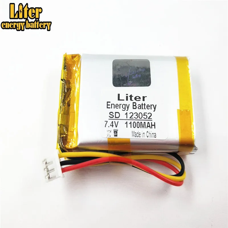 7.4V 1100mAh 123052 PHR2.0/3P;NTC; DVD 플레이어 JBL 플립 1 블루투스 스피커, 603050-2 s용 폴리머 리튬 이온 배터리