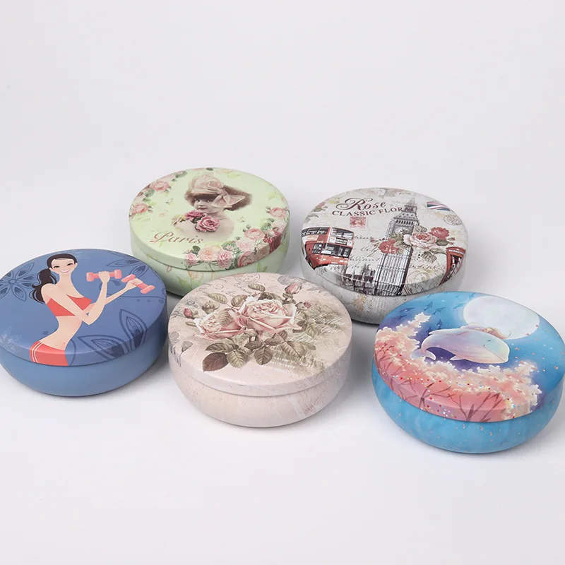 Mousse Cake Packaging Round Tin Box Wedding Chocolate Candy Gift Box Tea Packaging Containers Sealed Tinplate Box Storage Case