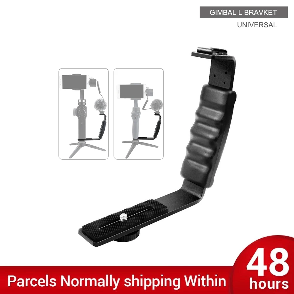 Suporte com estabilizador gimbal para celular, adaptador com abertura de cabo, tipo l e sapata fria 1/4, para zhiyun smooth q2 4 dji osmo mobile 3