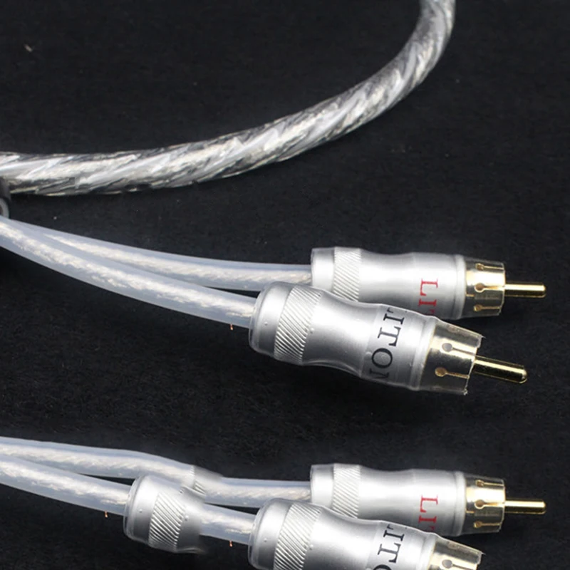 Hifi Liton silver plated dual filter ring fever audio signal cable Line RCA plug Audio Cable free shipping 0.5m 1m 1.5m 2m 3m