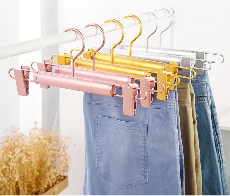 Sainwin 10pcs Trouser Rack Trouser clip household storage magic non-trace aluminum pants artifacts dedicated hanger trouser clip