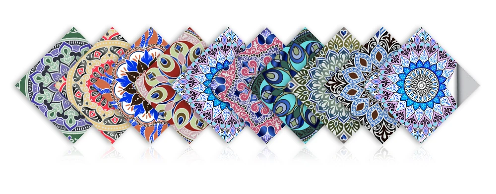 10/15/20cm Mandala Style Matte Surface Tile Sticker Peel & Stick Decoration Film For Tiles /Ground in Kitchen Wardrobe Wallpaper