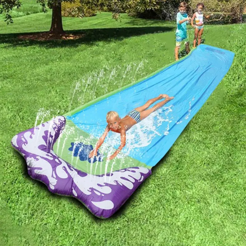 

4.8x0.7m Lawn Water Slide Interactive Family Game Water Lawn Single Person Slide Toy Summer Gift Backyard Water for Play